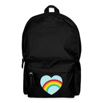 Light blue rainbow heart - Backpack - black - Front