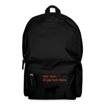 hund_jagt_fasane_neu_cb - Rucksack - Schwarz - Vorne