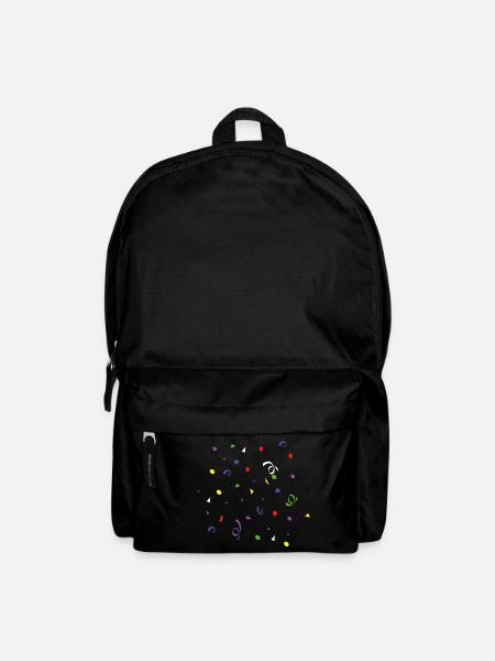 Konfetti bunt Fasching Karneval Luftschlange Party - Rucksack - Schwarz