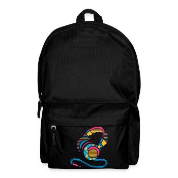 Headphones of patterns and stripes - Backpack - black - Front