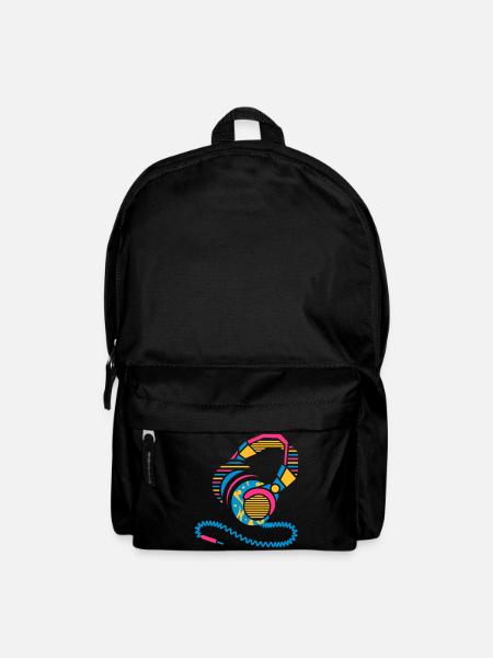 Kopfhörer Muster und Streifen - Rucksack - Schwarz