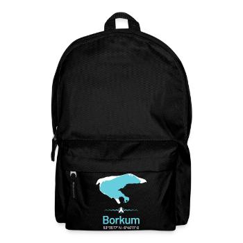 Borkum | Design-Landkarte - Rucksack - Schwarz - Vorne