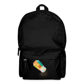 Pfefferstreuer aus buntem Glas mit Pfefferkörner - Rucksack - Schwarz - Vorne