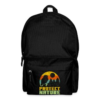 Protect Nature conservation retro shirt - Backpack - black - Front