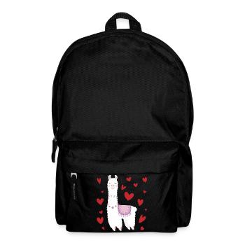Valentine's Day Llama Alpaga Coeur Fille - Sac à dos - noir - Devant