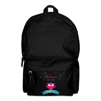 Design Hibou Mignon pour Nounou Super Chouette - Sac à dos - noir - Devant