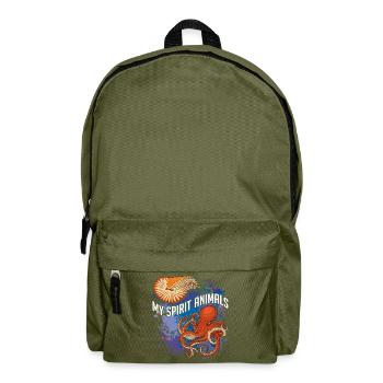 Nautilus and octopus are my favorite animals - Backpack - olive green - Front