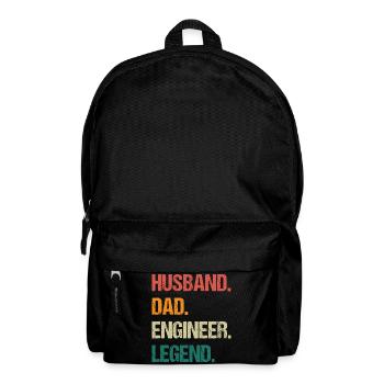 Husband Dad Engineer Legend Quote - Backpack - black - Front
