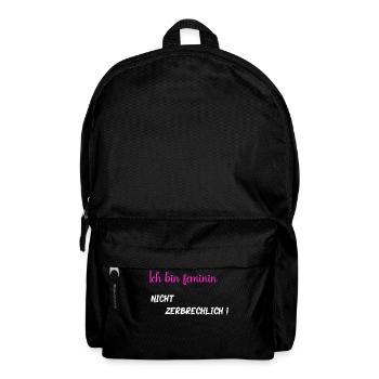 Ich bin feminin nicht zerbrechlich - PNK WT - Rucksack - Schwarz - Vorne