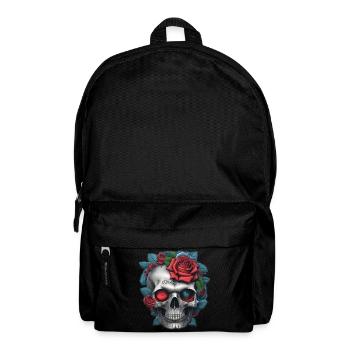 Skull with roses - Backpack - black - Front