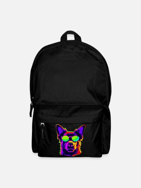 Stylish four-legged friend with sunglasses - Backpack - black