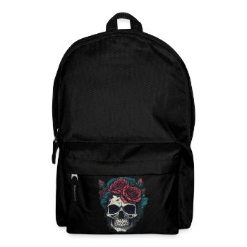 Skull with roses - Backpack - black - Front