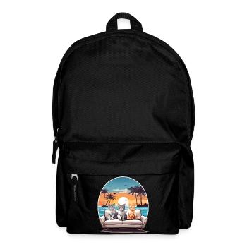 Katzen am Meer - Rucksack - Schwarz - Vorne