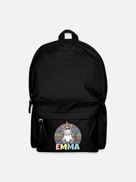 Emma Einhorn Name - Rucksack - Schwarz