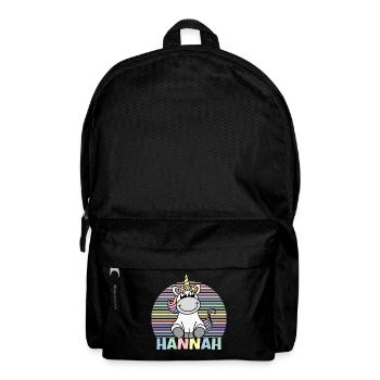 Hannah Einhorn Name - Rucksack - Schwarz - Vorne