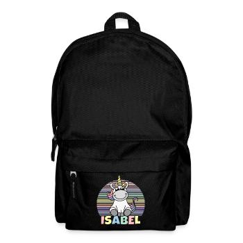 Nom de la licorne Isabel - Sac à dos - noir - Devant