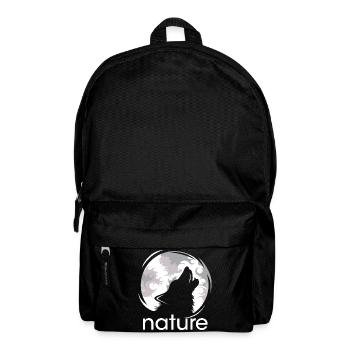 natur wolf mond jaulen Abend Nacht Schatten Logo - Rucksack - Schwarz - Vorne
