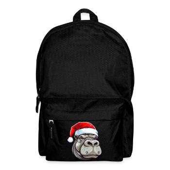 Nilpferd Weihnachten Tier Kopf - Rucksack - Schwarz - Vorne