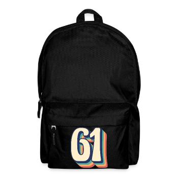 Vintage Retro T-Shirt Nummer 61 Sixty One - Rucksack - Schwarz - Vorne