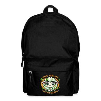 Ewe are my lucky charm - kawaii sheep - St Patrick - Backpack - black - Front