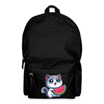 Süße Katze isst Wassermelone - Rucksack - Schwarz - Vorne