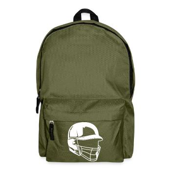 Baseball Helmet Drawing - Backpack - olive green - Front