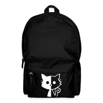 Yin und Yang Katze (weiß) - Rucksack - Schwarz - Vorne