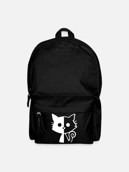 Chat yin et yang (blanc) - Sac à dos - noir