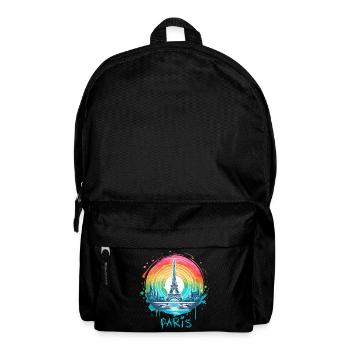 Paris Eiffel Tower with Rainbow LGBT Skyline - Backpack - black - Front