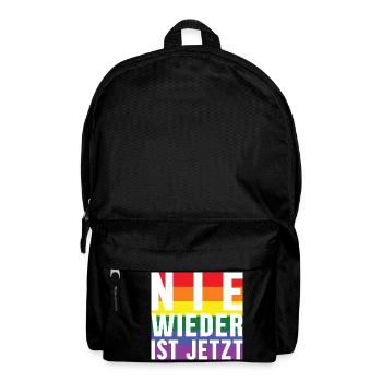 Nie wieder Schriftzug Pride - Rucksack - Schwarz - Vorne