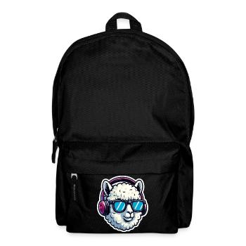 Alpaca with sunglasses and headphones - Backpack - black - Front