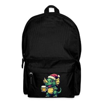 Dinosaurier triceratops Weihnachten Bier Lustig - Rucksack - Schwarz - Vorne