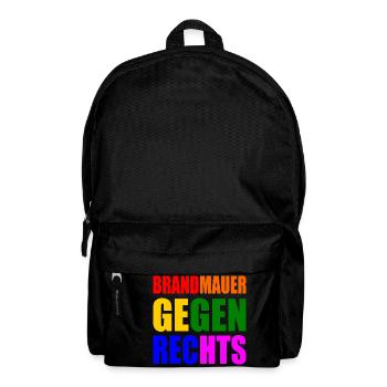 brandmauer gegen rechts - Rucksack - Schwarz - Vorne