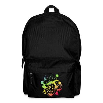 Rainbow Jester Smile Clown Kasper Fasching - Rucksack - Schwarz - Vorne