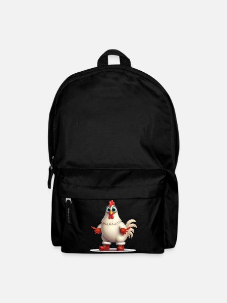 Temperamentvolle Henne mit Stiefeln - Rucksack - Schwarz
