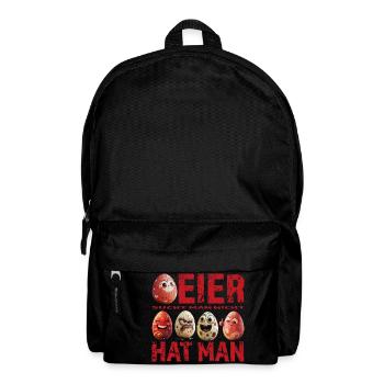 Eier sucht man nicht – Eier hat man – Red Edition - Rucksack - Schwarz - Vorne