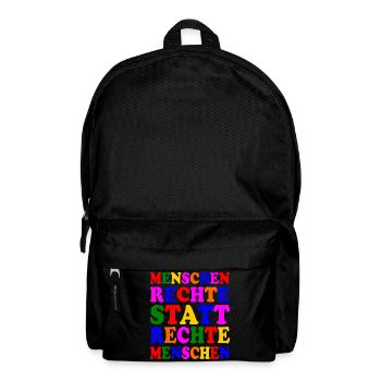 menschenrechte statt rechte menschen - Rucksack - Schwarz - Vorne