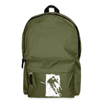 Skifahrer Winter Sport Grunge Design - Rucksack - Olivgrün - Vorne