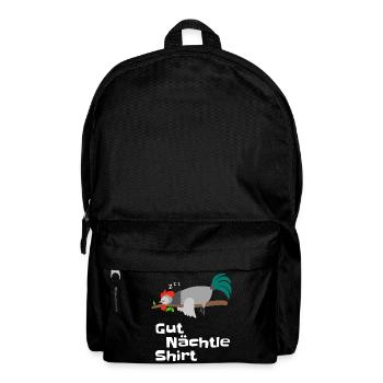 Good Night Shirt Rooster Design Pyjama Gift - Backpack - black - Front