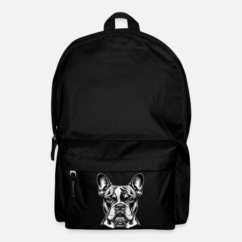Französische Bulldogge Kopf - Rucksack - Schwarz