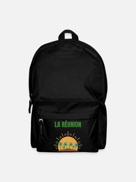 T-shirt La Réunion soleil et palmiers - Sac à dos - noir