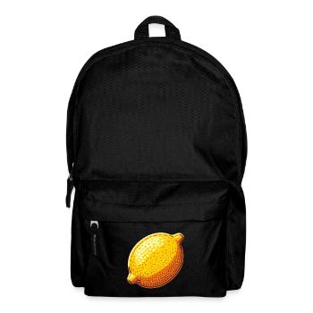 Leuchtend gelbe Pop-Art-Zitrone - Rucksack - Schwarz - Vorne