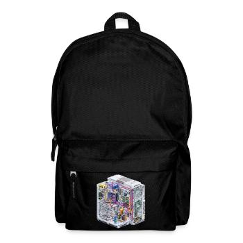 CAD-Kabelkunst Farbströme Rechenzentrum - Rucksack - Schwarz - Vorne