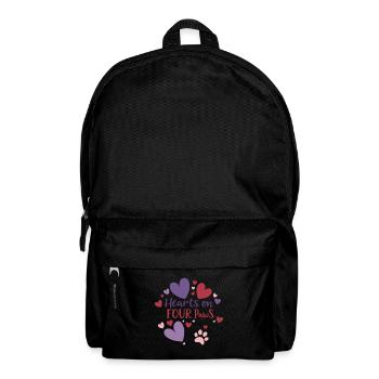 Tierische Liebe - Herzen auf vier Pfoten - Rucksack - Schwarz - Vorne