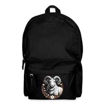Aries zodiac sign with flowers and stars - Backpack - black - Front