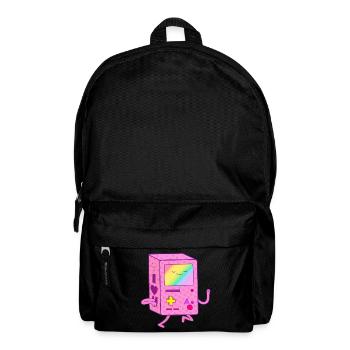 Dancing Pink Gaming Robot - Backpack - black - Front