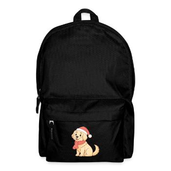 Dog Christmas Warm Drawing - Backpack - black - Front