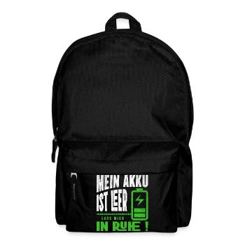 Ma batterie est vide - Laisse-moi tranquille - Sac à dos - noir - Devant