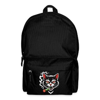 Wütige Katze mit Joint - Rucksack - Schwarz - Vorne