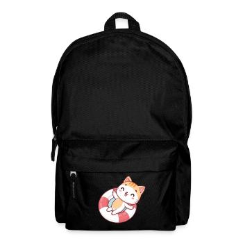 Kawaii-Katze in Sommerboje - Rucksack - Schwarz - Vorne